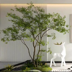 シミュレーション樹南天竹大型枯山水造景ショーウインドー装飾鶏爪楓室内緑植景観偽樹植物