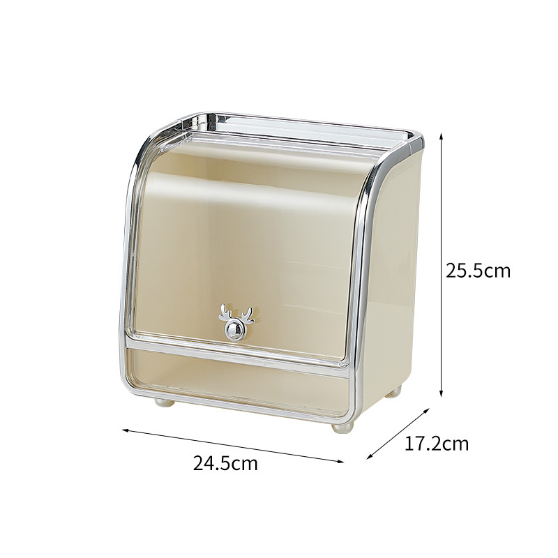 Light Luxury Cosmetics Storage Box, Household Desktop Transparent Multiple Sets Of Dust Cabinets, Dressers, Skin Care Products, Lipstick Shelves_voghion.com