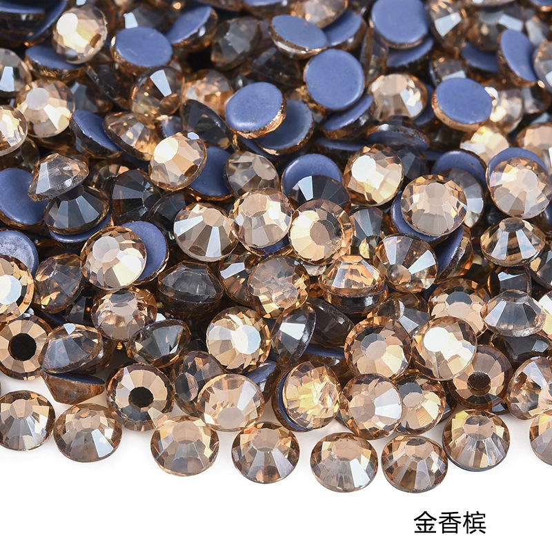 Hot‑fix rhinestones SS3–SS30, glass crystal round flat‑back, 1440 pcs per pack (hot‑melt)