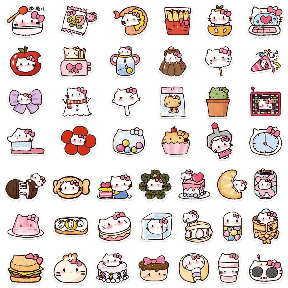 Hello Kitty, мультяшный милый чехол для телефона, водостойкая наклейка, наклейки