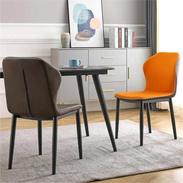 Silla de comedor de exportación de lujo ligero doméstico silla de respaldo de hierro forjado moderna y simple silla de hotel de mesa de comedor silla de recepción