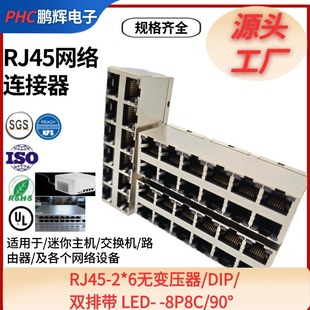RJ45 2&times;6 �o�W�j׃���� 8P8C/90&deg; PCB�Ӿ�����