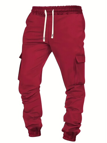 New Style Cargo Joggers Lounge Sports Pants Solid Color Regular Fit Knit