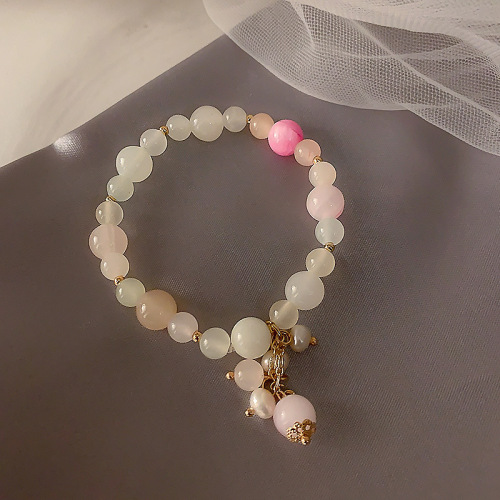  new design natural crystal elastic bracelet Korean temperament strawberry crystal Buddha style girl's bracelet bracelet
