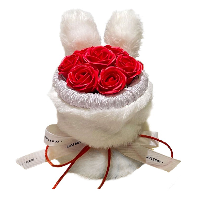 Peluche de Conejo en Forma de Cubo, Regalo para el Día del Niño, para Novia, Ramo de Rosas, Regalo de Cumpleaños, Fabricante de Recuerdos