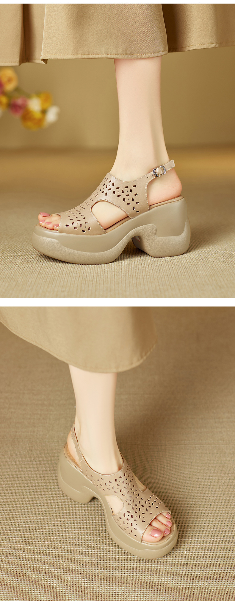 Sandal cao gót nữ quai ngang đế xuồng gót 9 cm — đen chi tiết 8