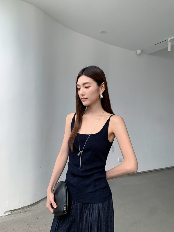 FONE简禾简约内搭毛织背心女2025十三行秋季新款修身亲肤吊带9036|undefined
