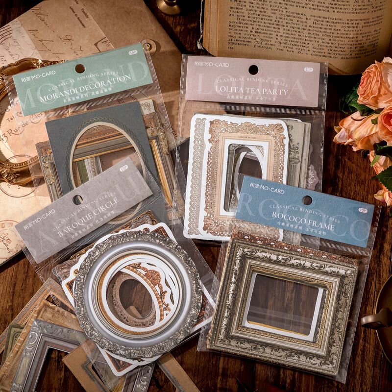 Mo Mo Classic Binding Series Stickers Retro Style European Photo Frame Border Hand Account Decoration Collage Material Stickers