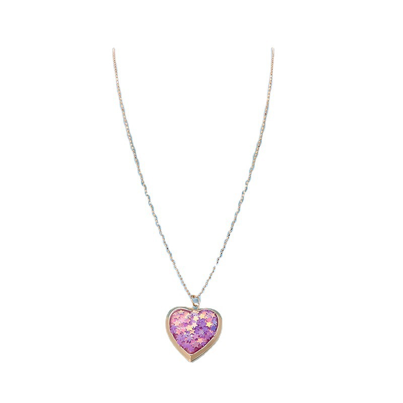 Fashion Heart Shape Copper Sequins Girl's Necklace 1 Piece display picture 4