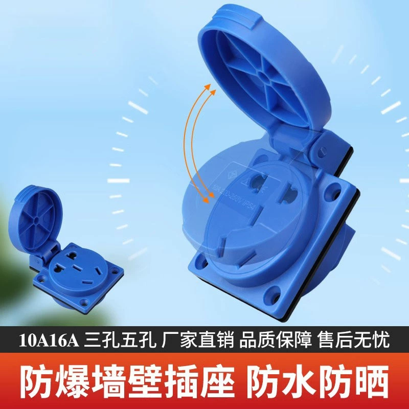 Наружная взрывозащищенная огнестойкий электрическая розетка с пятью отверстиями 10A два три вставных 16A наружная промышленная с водонепроницаемой крышкой зарядная розетка