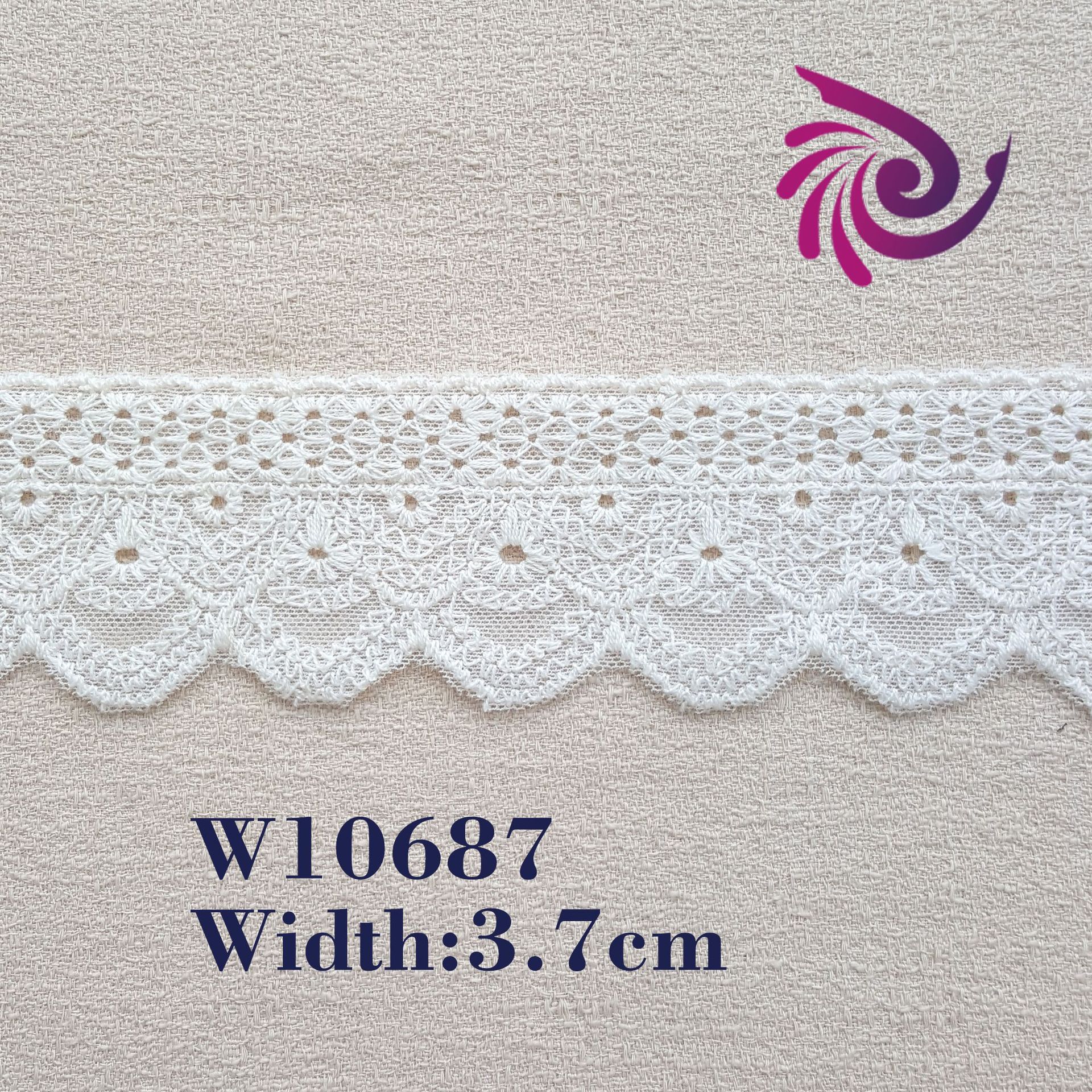 3.7cm网纱条码花边 DIY配饰服装网布花边 领口蕾丝花边辅料 现货