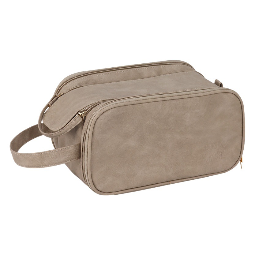 Bolsa de cosméticos de viaje con doble cremallera, sensación avanzada, nueva bolsa de almacenamiento de maquillaje de gran capacidad, bolsa de almacenamiento, bolsa de almacenamiento portátil