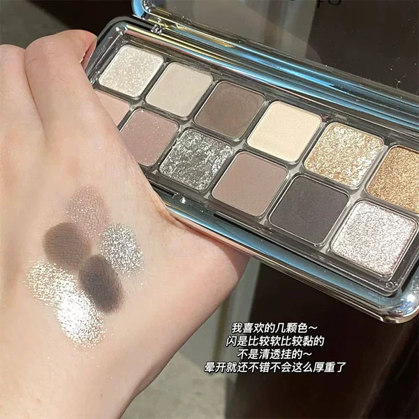 Beauty Phantom Bear Cement Palette 12 Color Eyeshadow Douyin Live Broadcast Pearlescent Explosive Matte Affordable Earth Color Eyeshadow