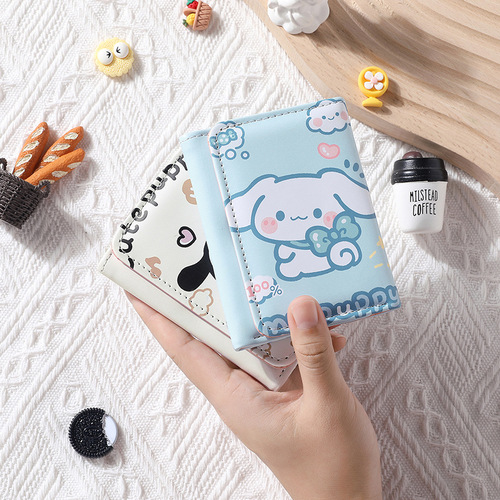 Sanrio Wallet Small Multi-Card Slot Couple Large Capacity Three-Fold Pocket Money Wallet for Women  New Arrival