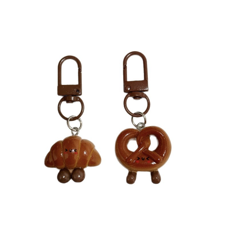 New Style Realistic Imitation Alkaline Water Bread Keychain, Fun Backpack Pendant, Gift for Classmates, Small Accessory Pendant Wholesale