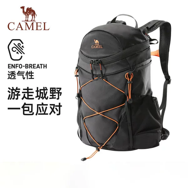 Camel custom hiking backpack, outdoor trekking bag for women, large-capacity travel backpack, lightweight sports backpack for men