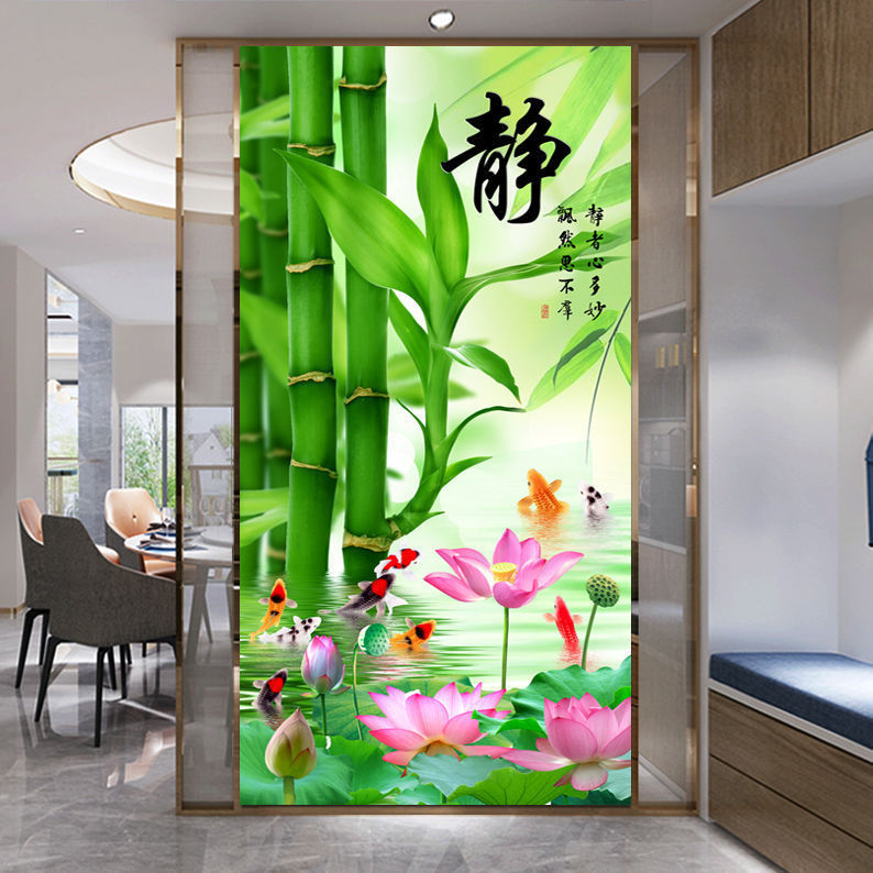 玄関装飾画寝室シール山水廊下壁画通路風景年画壁画客間中国式|undefined