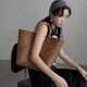 Handmade Fashion All-match Woven Bag Vegetable Basket Vintage Bamboo Hand Straw Tote Bag Women's Accompanying Gift Bag