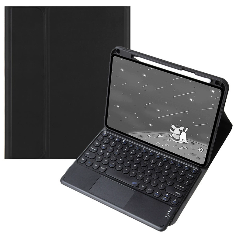 Подходит для RedmiPad Pro 12.1 (2024), Bluetooth-клавиатура в защитном кожаном чехле с отделением для стилуса