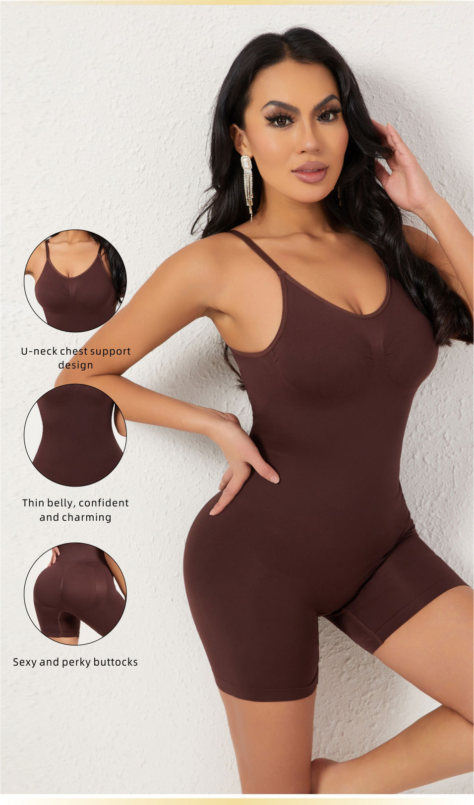 Nahtloser, rückenfreier Shapewear-Body – Bauchkontrolle & Po-Lifting Ganzkörperformer für Damen – Sexy Figurformende Unterwäsche (Schwarz/Nude/Kaffee)_voghion.com