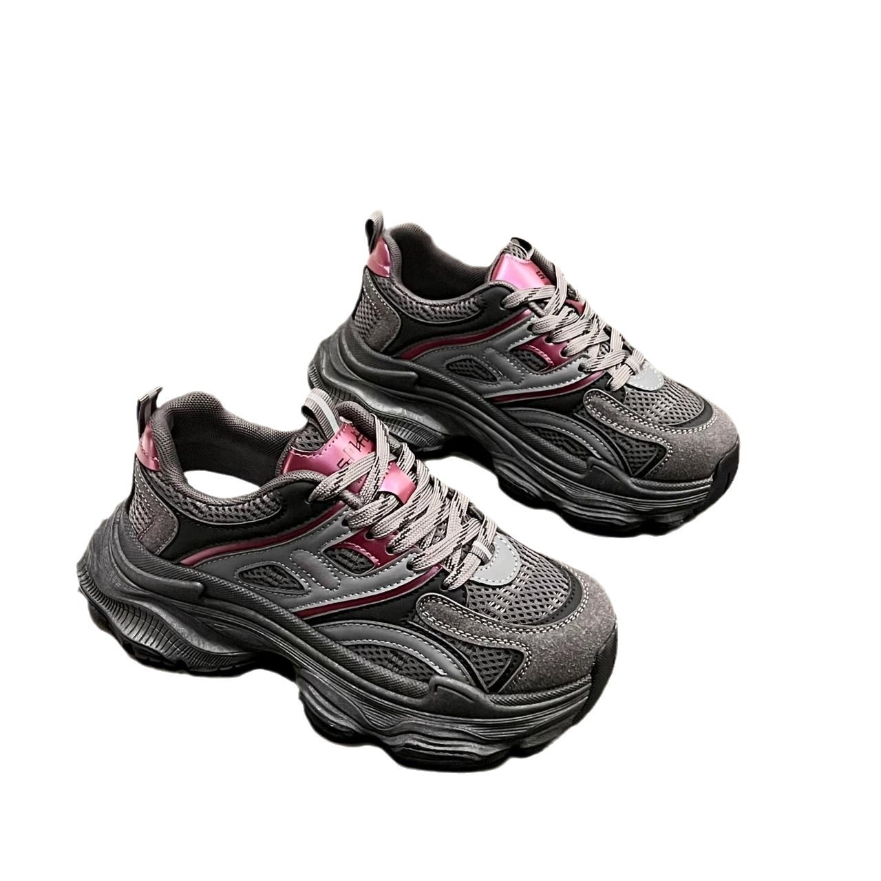 Zapatos de mujer caliente, zapatos de muffin de malla, zapatos de papá, zapatos de altura pequeña, 2024 zapatos de malla transpirables, zapatos deportivos casuales para mujeres