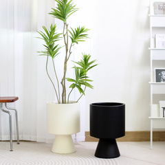 Thousand-year-old wood creative high-end wine glass Internet celebrity lily bamboo large cement set basin Nordic simple floor-standing flower pot