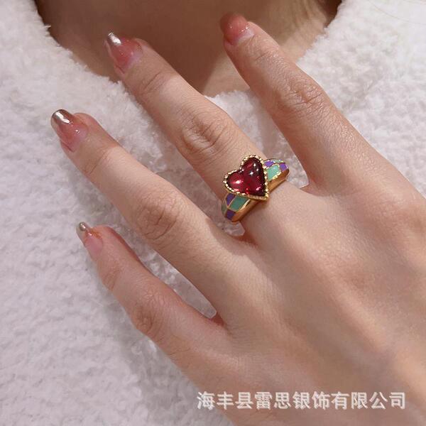 Genuine design small ring heart-shaped heart shaped