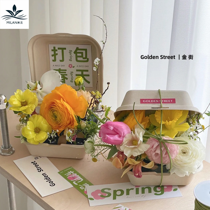 Serie de primavera tarjeta ramo etiqueta vacaciones bendición confesión tarjeta embalaje primavera floral regalo decorativo tarjeta de felicitación