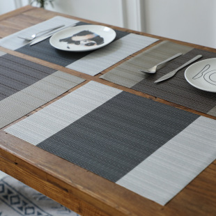 Pvc Waterproof and Oil-Proof Table Mats Scandinavian Insulated Placemats Restaurant Hotel Home Non-Slip Color Matching Western Placemats Wholesale
