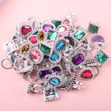 跨境公主饰品儿童电镀玩具戒指亚克力塑料多款戒指义乌小饰品货源