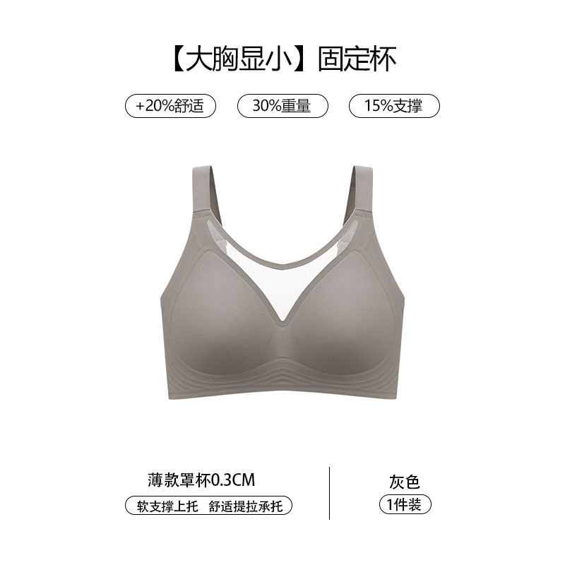 新しい大きいサイズのブラジャー、大きな胸が小さく見える、プッシュアップ、快適、副胸縮小、たるみ防止、女性用の後ろの4列バックルブラジャー|undefined