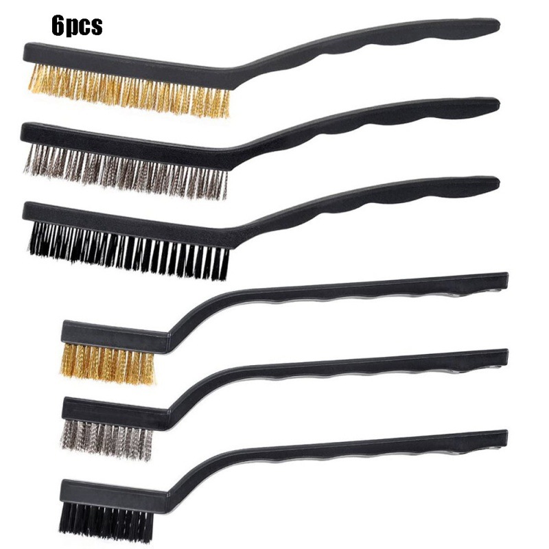 6件套7英寸9英寸钢丝刷套件清洁刷用于铁锈不锈钢黄铜和尼龙