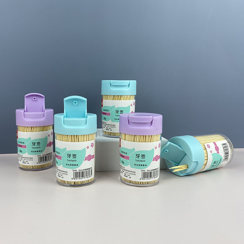 Miaocai flip-top screw cap bottle 500 bamboo toothpicks for one-time cleaning, direct supply from the manufacturer pic 11