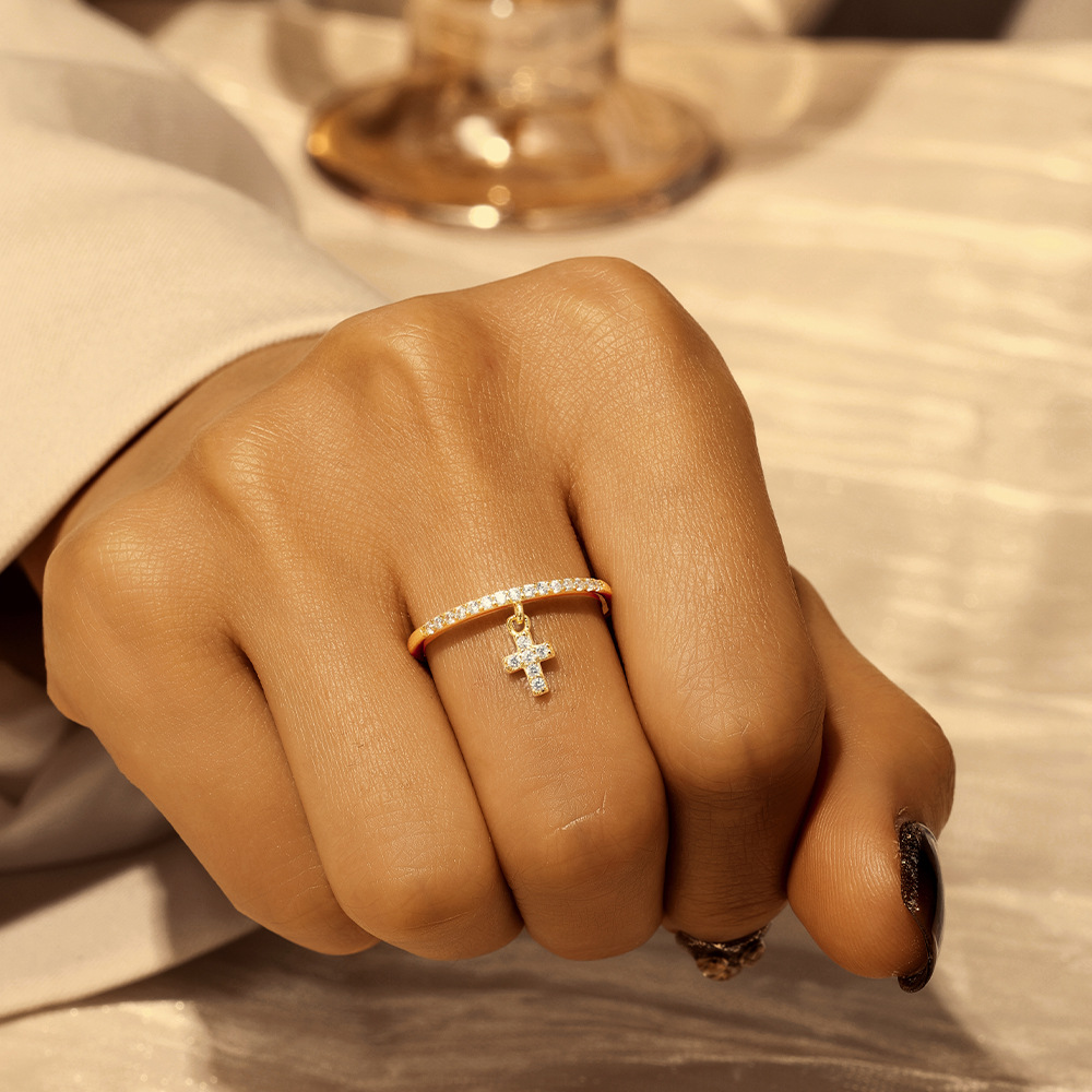 1g Weight Zircon Inlay Material Charm Rings, Rings Classification 7 Ring Size 1 Piece Quantity Wedding, Date, Engagement Occasion 925 Sterling Silver Material Cross, Star, Heart Shape Pattern All Seasons Season Women's Gender Inlay Design Simple Style Style Gold Color 925 Sterling Silver Zircon Cross Star Heart Shape Charm Rings Rings 925 Sterling Silver Rings 16