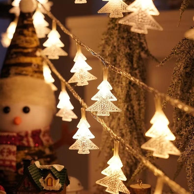 LED太陽能燈串彩燈星星燈串擺攤防水露營裝飾燈氛圍燈串燈聖誕樹