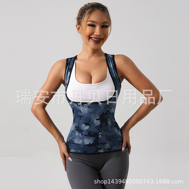 越境運動のフィットネス服の暴汗服の女性の暴汗ベストの欧米は胸を支えて身の服を作ります。|undefined