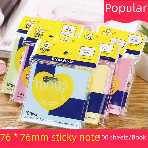 Creative Colorful Sticky Notes, Cute Sticky Notes, Office Sticky Note Pads, Tearable Sticky Notes for Students, Strong Adhesive Message Note Paper