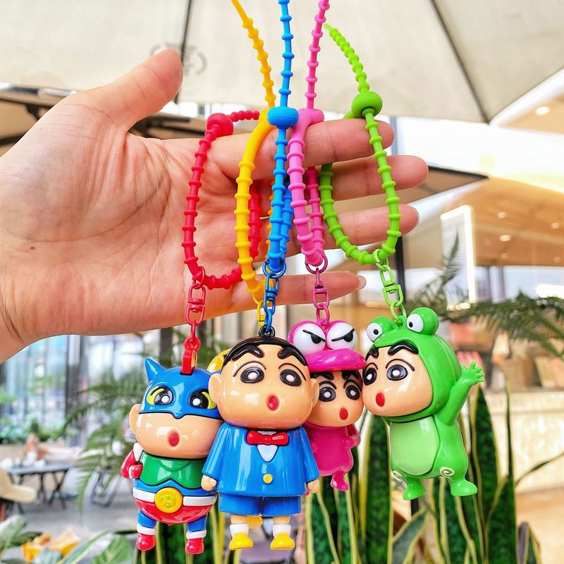漫画クレヨンしんちゃんキーホルダー電気メッキ人形ペンダントカップルスクールバッグペンダントキーホルダーウェディングマシン小さなギフト|undefined