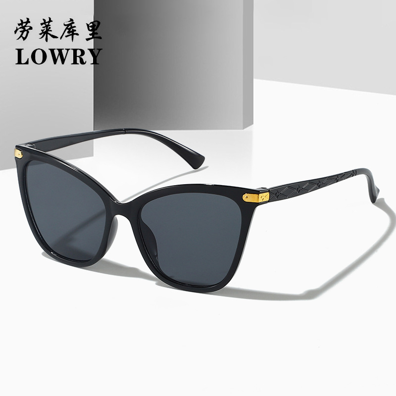 (Cross-border trading), retro sunglasses, glasses solar-powered, European style, cat's eye, high-quality style, UV protection