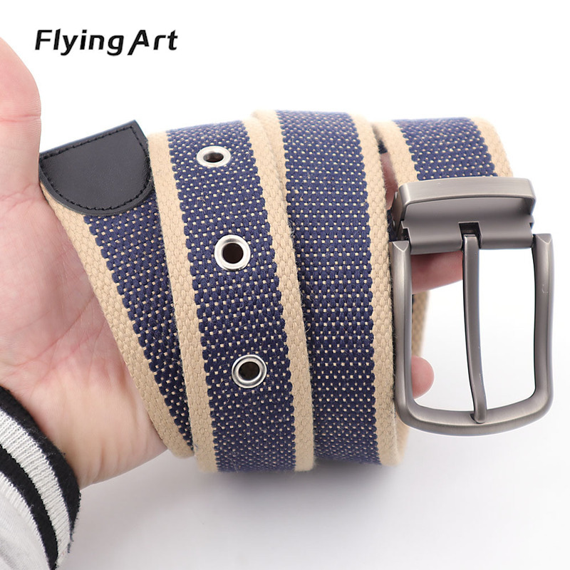厂家直供新款加厚男女针扣皮带可订制LOGO帆布牛仔裤棉腰带