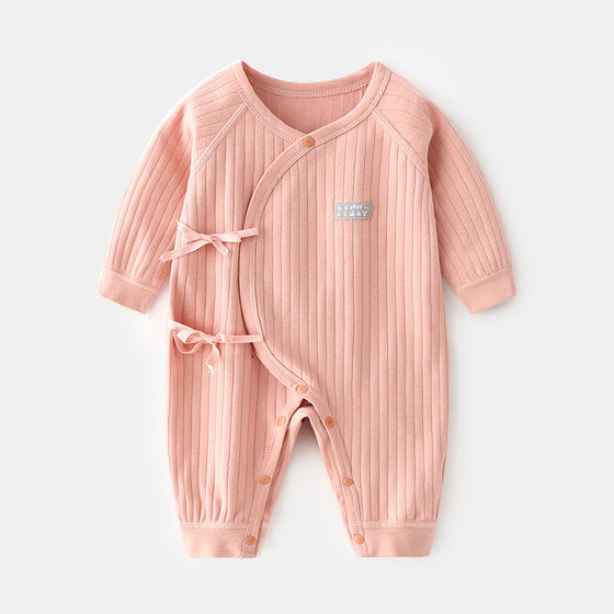 Newborn Baby Harper Autumn and Winter Pure Cotton Boneless Clothes Newborn Monk Clothes Pajamas for Boys and Girls Baby Jumpsuit Spring and Autumn