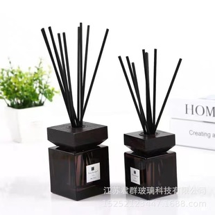 Spot Wholesale Transparent Square Aromatherapy Bottle Fireless Aromatherapy Sub-Bottle High-End Glass Bottle Brown Diffuser Bottle Empty Bottle