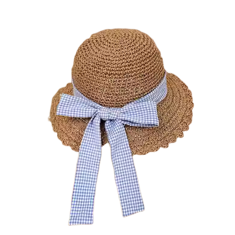 112g Weight Straw Hat Hats Type Casual, Outdoor Occasion Papyrus Material Bow Knot Pattern Spring&Summer Season Women's Gender Hawaiian, Tropical, Sweet Style Curved Eaves, Ruffles Rim Women's Hawaiian Tropical Sweet Bow Knot Curved Eaves Ruffles Straw Hat 30