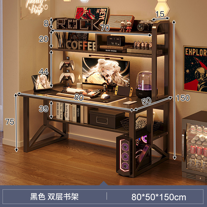 80cm 블랙 [이중수납랙-Y형 기계적 지지대]
