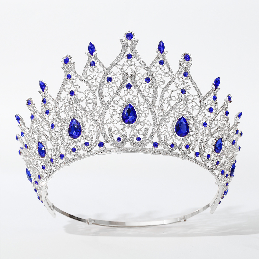 Fábrica de suministro directo de grandes tiaras de corona Baroque Crown Miss Mundo Europa y Europa Cross Border Bride Retro