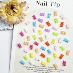 Summer Dopamine Solid Color Bear Nail Art Jewelry Solid Color All-match Nail Art Hairpin Mobile Phone Shell Accessories DIY Material