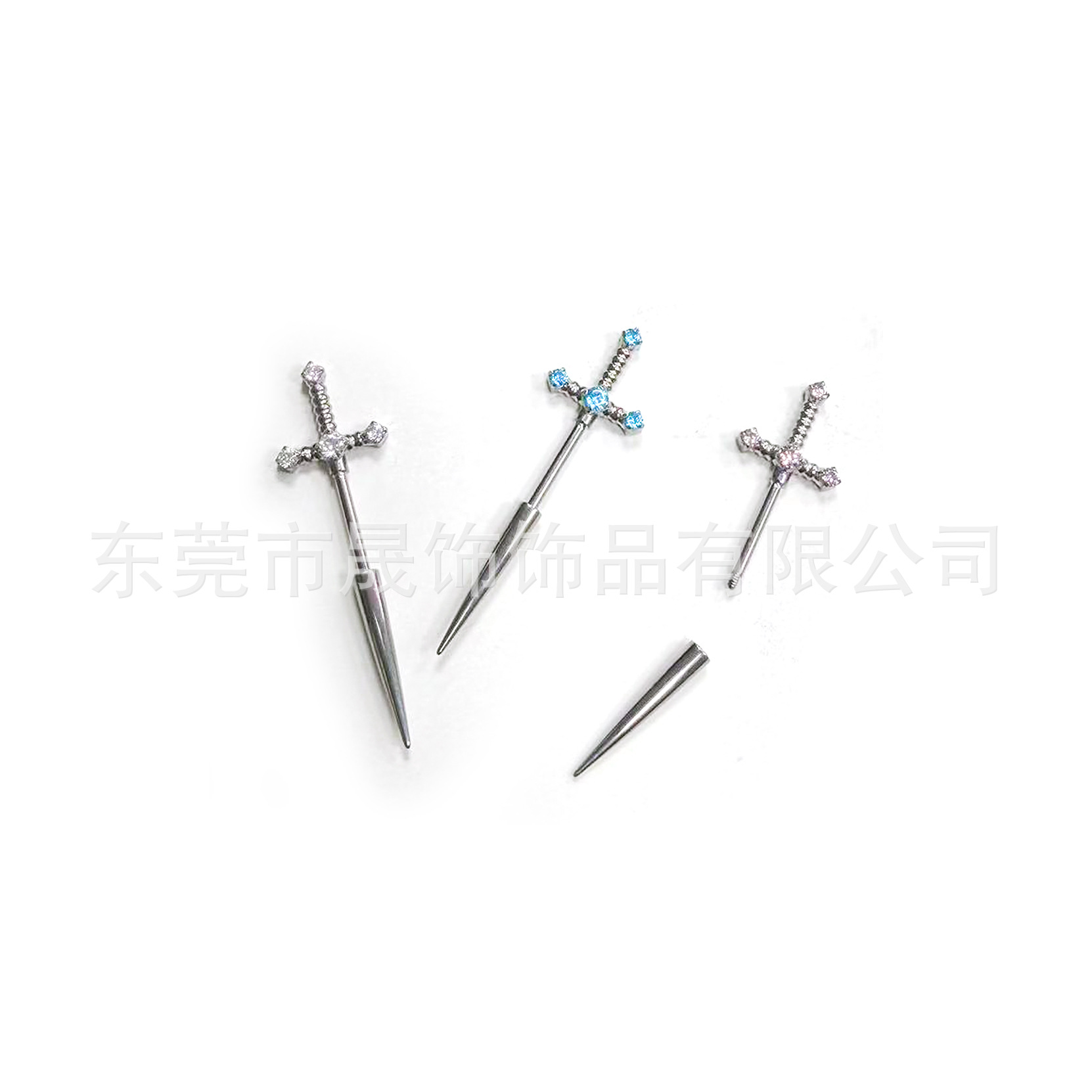 F136 Titanium Alloy 圣剑 Ear Stud Studded 5A Cubic Zirconia Tragus 钉恶魔钉G23 Titanium Internal Thread Piercing Jewelry
