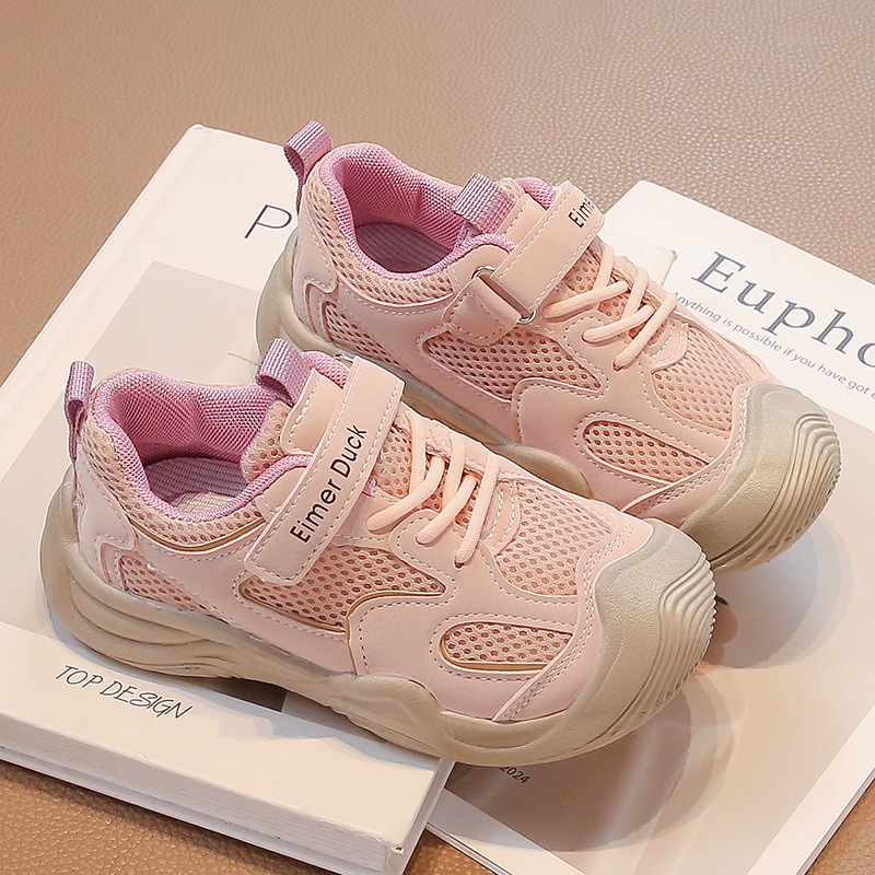 Girls' Sports Mesh Shoes 2025 New Kidsren's Lightweight Dad Shoes Breathable Boys' Casual Running Shoes Korean Style Trendy