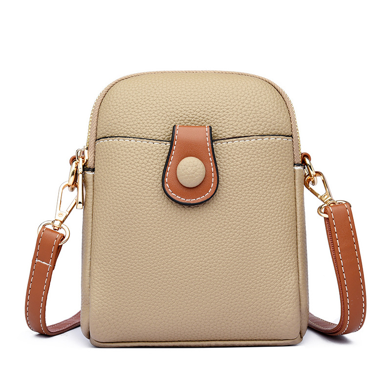 Cross-Border 2025 New Mobile Phone Bag Wholesale Niche Large Capacity Double Compartment Women's Bag Simple Single Shoulder Crossbody Small Bag