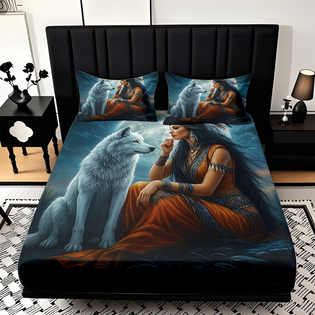 TEMU / JIT Hot Wolf 3D Digital Printing Quilt Set Soporte internacional exclusivo para la impresión